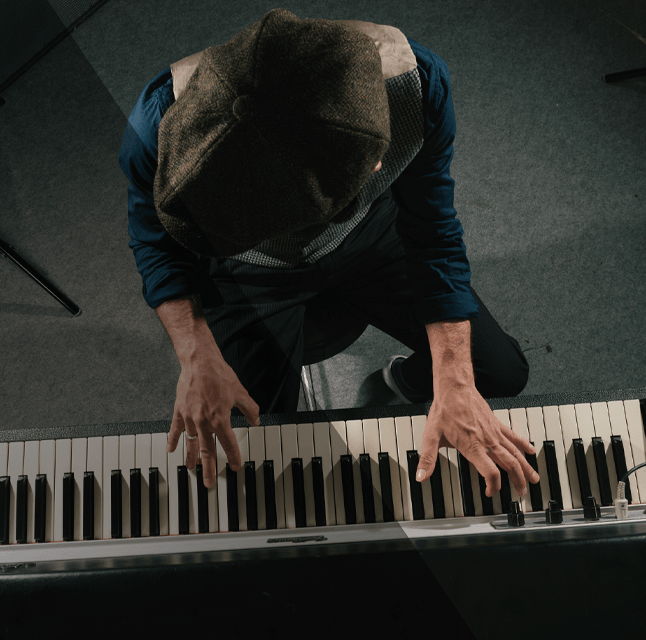 Man playing an electric piano