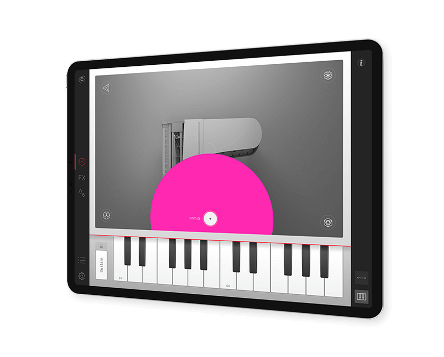 Showing the Pure Piano UI on a tablet