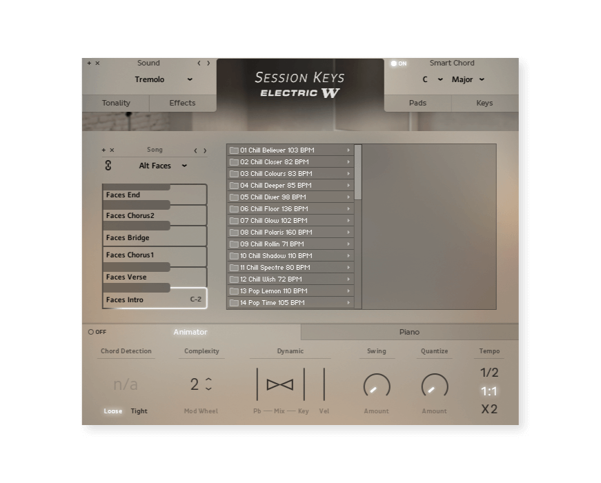 Showing Session Keys Electric Bundle UI