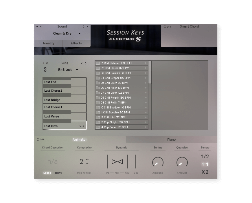 Showing Session Keys Electric S UI