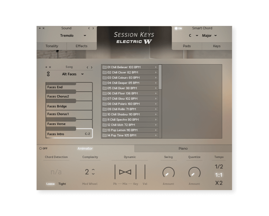 Showing Session Keys Electric W UI