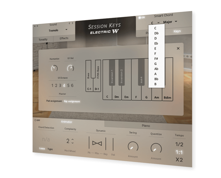 Showing Session Keys Electric W UI