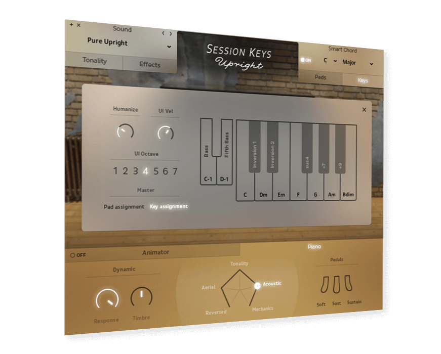 Showing Session Keys Upright UI